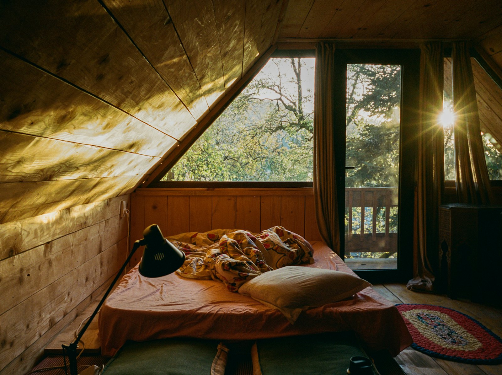 Cosy attic bedroom with large window